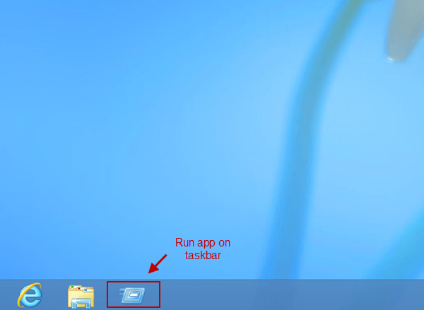 run app on taskbar