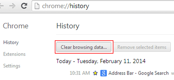 choose clear browsing data
