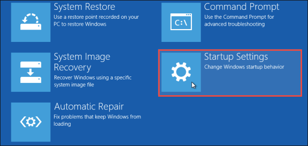 choose startup settings