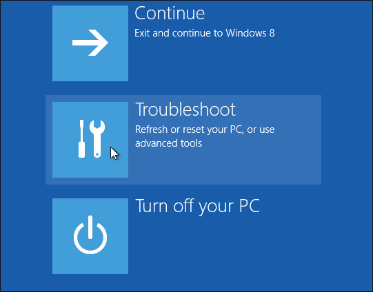 choose troubleshoot