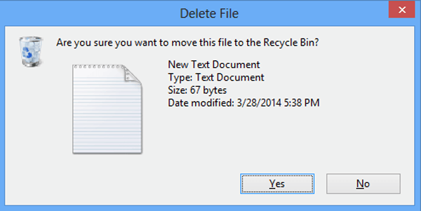 delete confirmation dialog box