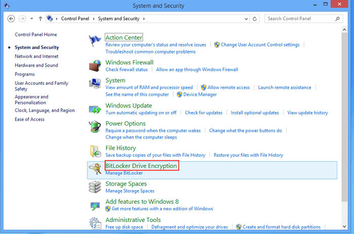 click bitlocker drive encryption