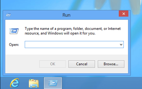 open run dialogue box