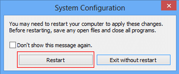 select restart