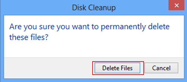 tap delete files to continue