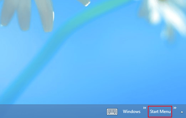 start menu in taskbar