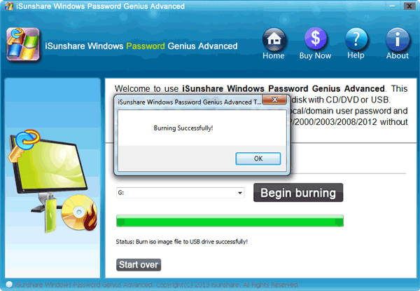 burn Windows 8 boot disk for password reset