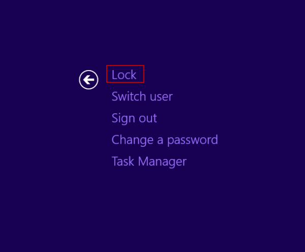 choose Lock in Ctrl Alt Del options