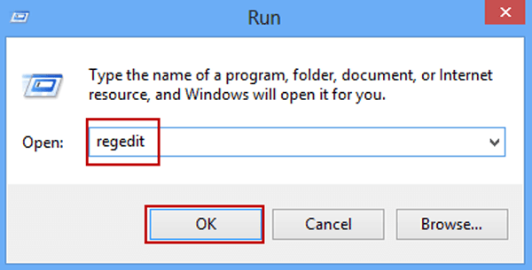 choose registry editor