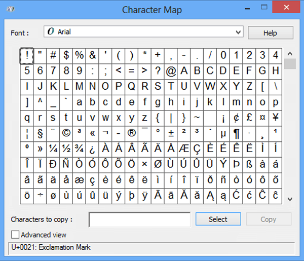 How To Open Windows 8 Character Map