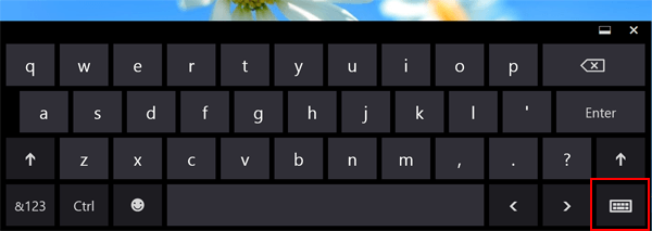 click the keyboard icon