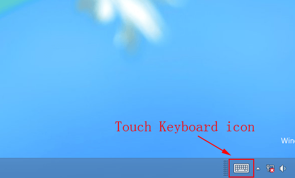 touch keyboard icon on taskbar