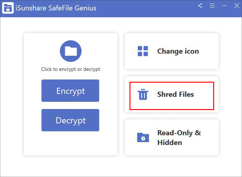 click shred files