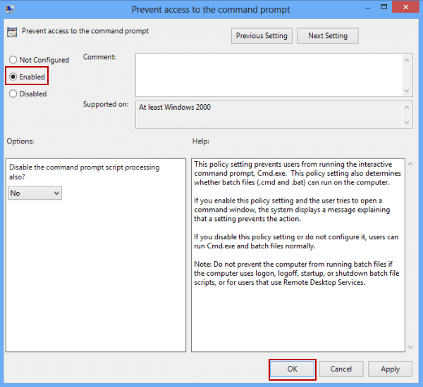 Run cmd.exe the command prompt in administrator mode on Windows 8.1 / 10