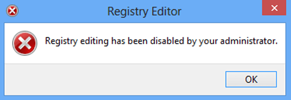 access to registry editor prevented