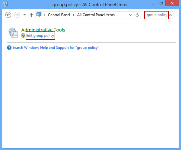 click edit group policy