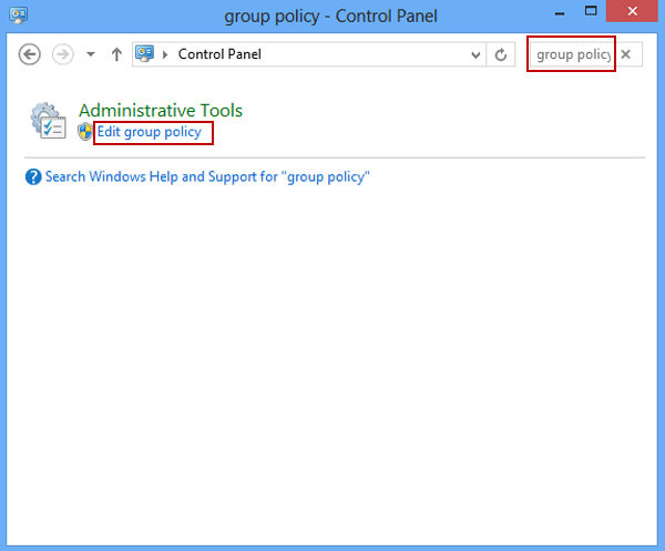select Edit group policy