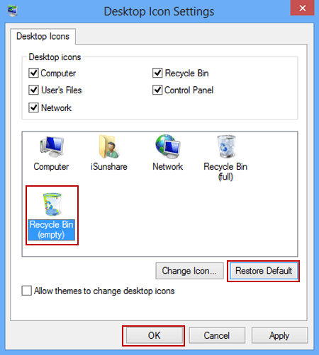 How do I click restore for Windows 8?