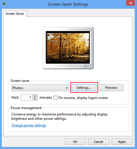 click settings to make other settings