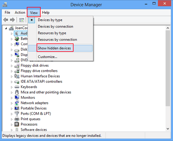 see disconnected devices device manager