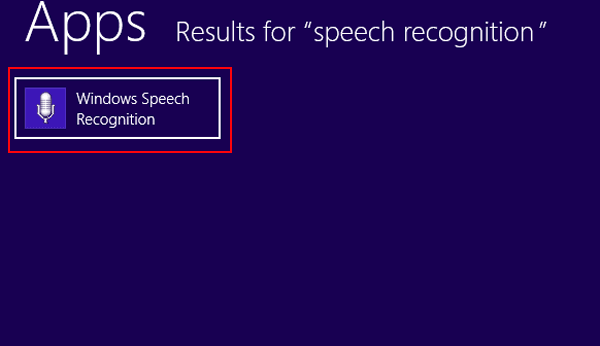 choose windows speech recognition