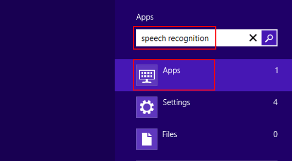 input speech recognition and select apps