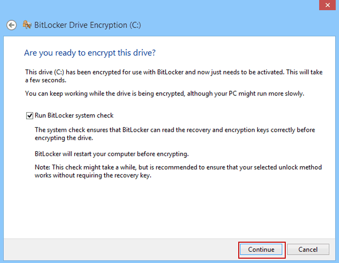 Steps to Turn on BitLocker on Windows 8