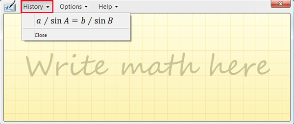 find written math formula in history