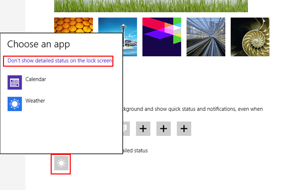 tap an app and select do not show detailed status on the lock screen