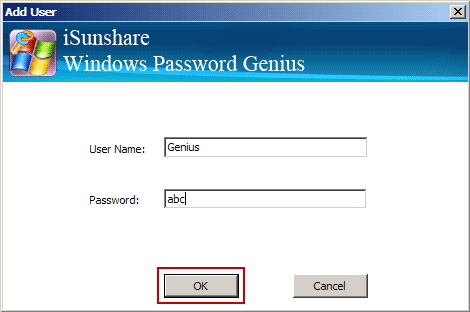 create new admin account with isunshare program