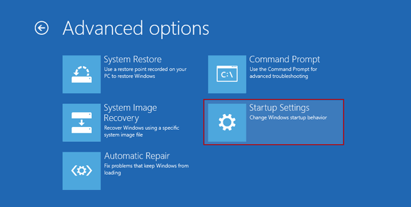 choose startup settings to change windows start up behavior