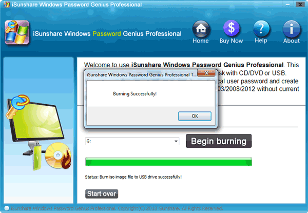 usb device burning successfully