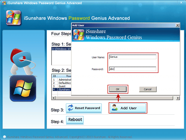 create new user with administrative privileges