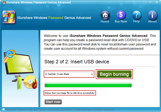 burn isunshare program into usb drive