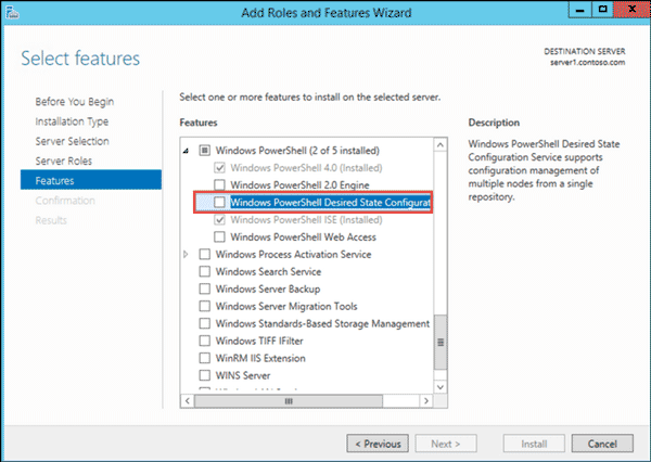 desired state configuration in win server 2012 r2