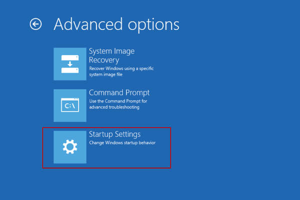 windows server 2012 startup settings