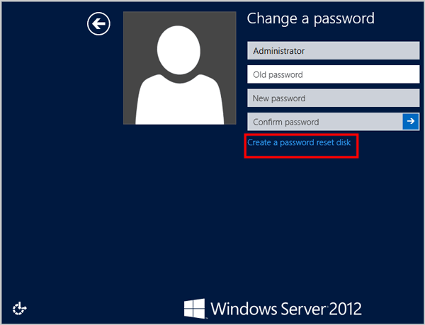 create a password reset disk