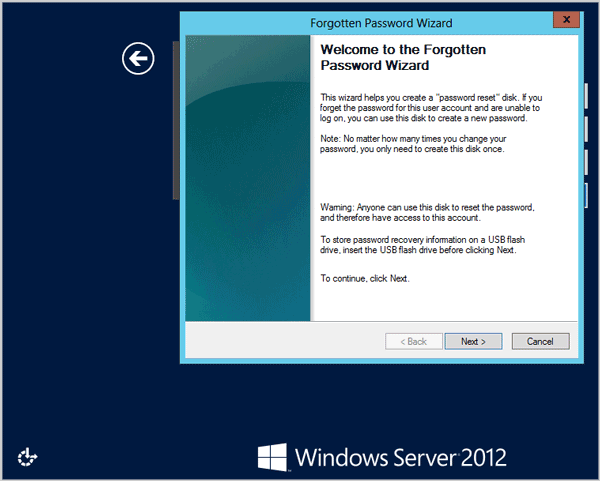 windows password wizard not using a disk
