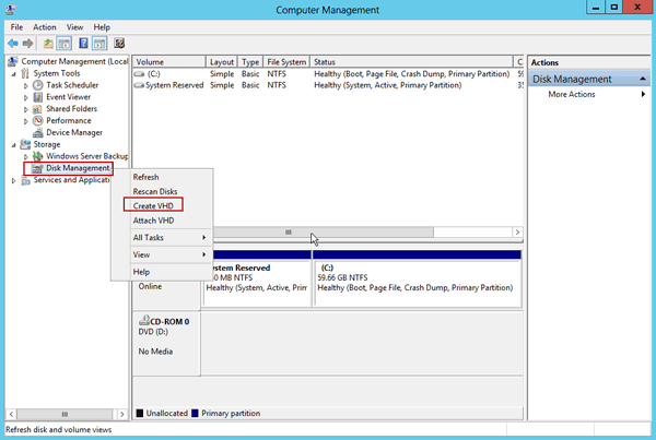 create windows server 2012 virtual hard disk