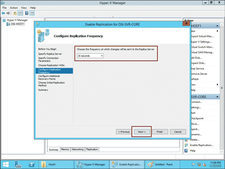 configure replication frequency