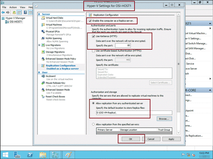 hyper setting for host1