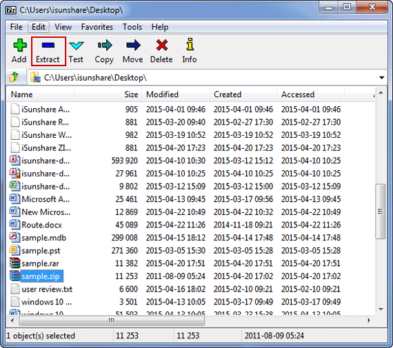 open zip file with 7-zip