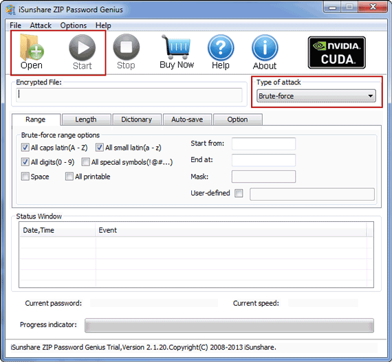 run zip file password finder tool