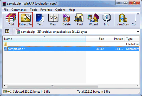 open zip archive in winrar