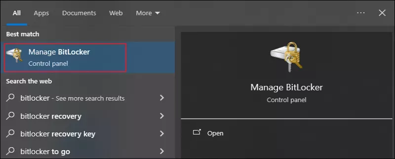 Manage BitLocker Function