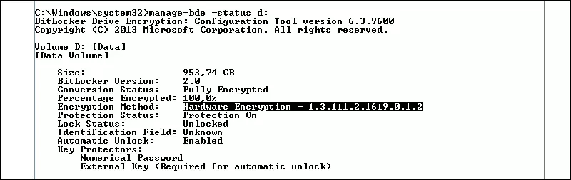 BitLocker Hardware Based Drive Encryption