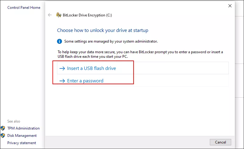 Two Options to Unlock BitLocker System Drive