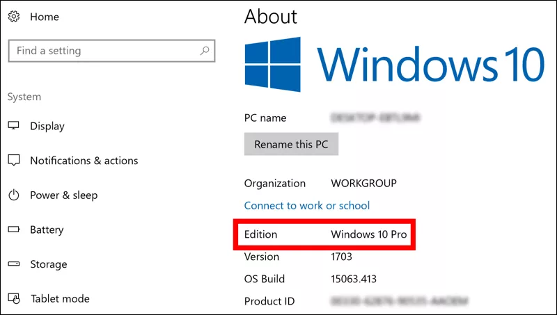 Check Windows Version