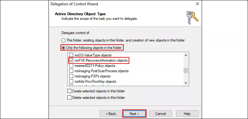 Delegate BitLocker Recovery Information
