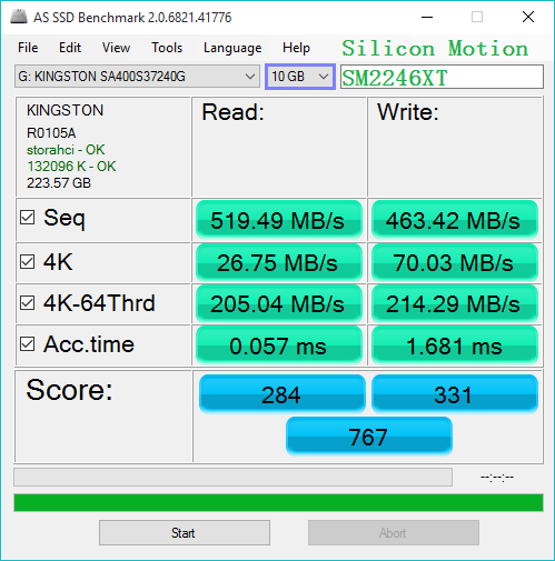 kingston 10g sequential